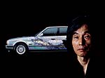 Matazo Kayama vor seinem Art Car, 1990 - BMW 535i