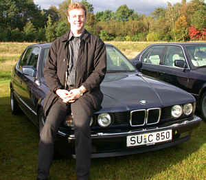 Stefan Slezak ("McQueen") mit seinem BMW 730i