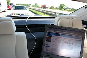 Webcameinsatz im fahrenden Auto