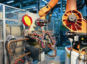 Industrial robot body in the BMW plant Dingolfing / Germany