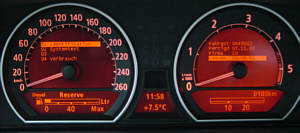Anzeige des freigeschalteten Bordcomputers im BMW 7er, E65/E66