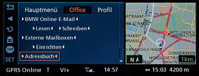 Pers�nliche Adressen k�nnen direkt vom PC zu Hause in das Fahrzeug transferiert werden.