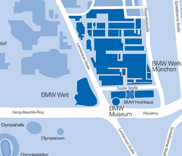 Übersichtskarte BMW in München
