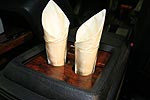 zwei (nicht originale) Gl�ser im Fond des BMW 750iAL Highline