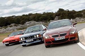 (v.l.) BMW M1, BMW M635 CSi und BMW M6